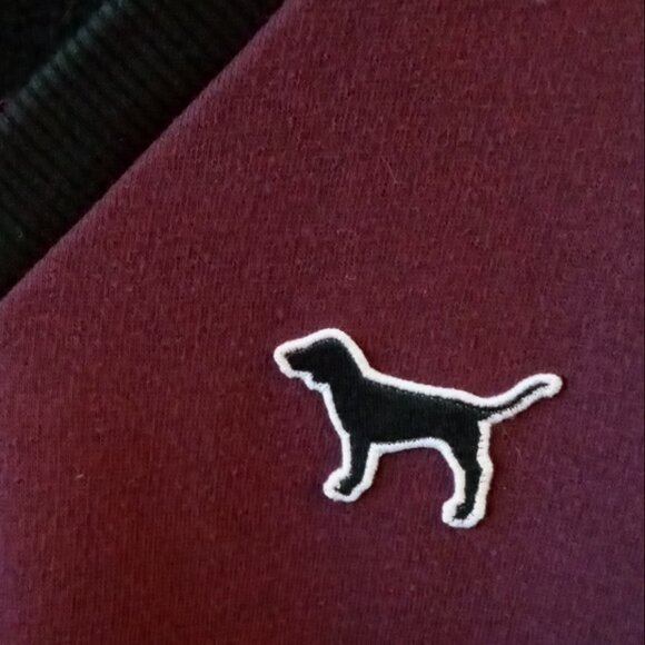 Cute PINK Sweatshirt Women's L Victoria's Secret Dog V-Neck Pullover Long Sleeve - Picture 4 of 14